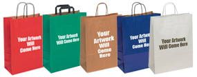 Kraft Paper Bags with Twisted & Flat Tape Paper Handle